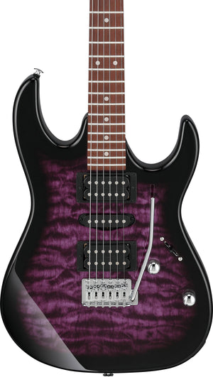 Ibanez GRX70QATVT Gio Series Double Cutaway Electric Guitar (Purple Quilt) - Ray's Midbell Music