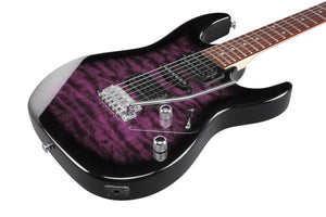 Ibanez GRX70QATVT Gio Series Double Cutaway Electric Guitar (Purple Quilt) - Ray's Midbell Music