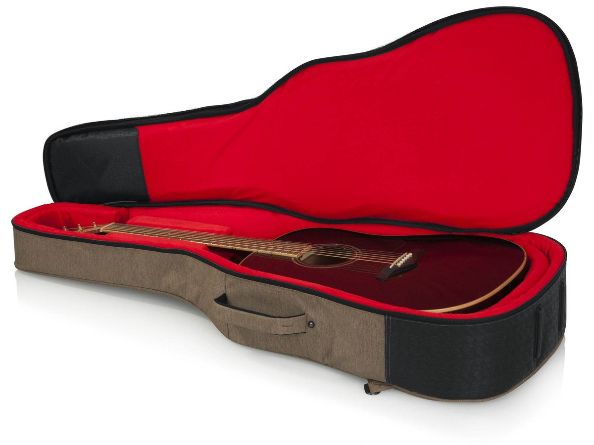 GATOR CASES GTACOUSTICTAN Transit Series Acoustic Guitar Gig Bag (Tan) - Ray's Midbell Music
