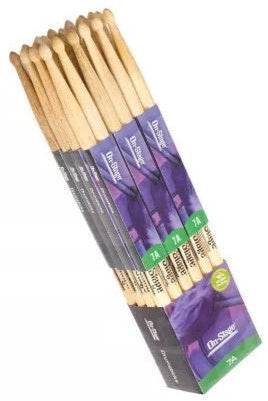 ON STAGE 7A Hickory Drum Sticks (Brick of 12 Pairs) - HW7A - Ray's Midbell Music