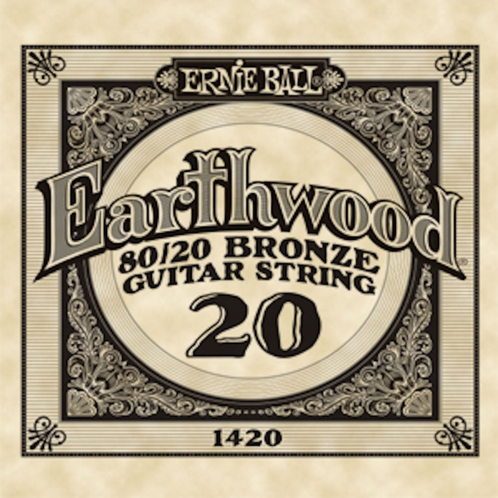ERNIE BALL EB1420 .020" Earthwound 80/20 Bronze Single String