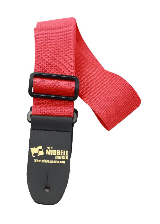 Henry Heller HPOL-RED Custom Logo Poly Gtr Strap Red - Ray's Midbell Music