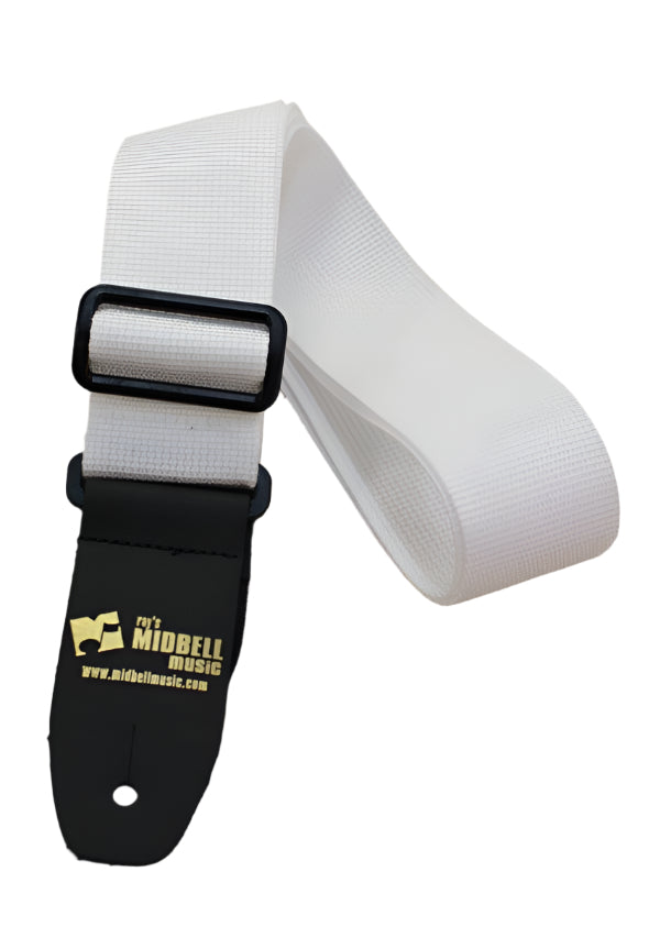 Henry Heller HPOL-WHT Custom Logo Poly Gtr Strap White