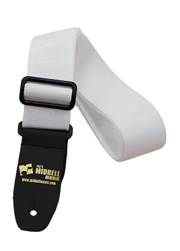 Henry Heller HPOL-WHT Custom Logo Poly Gtr Strap White - Ray's Midbell Music
