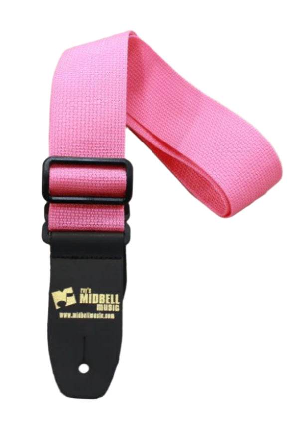 Henry Heller HPOL-PNK Custom Logo Poly Gtr Strap Pink - Ray's Midbell Music
