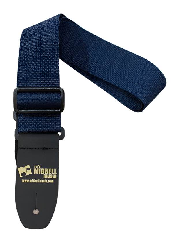 Henry Heller HPOL-NAV Custom Logo Poly Gtr Strap Navy Blue - Ray's Midbell Music