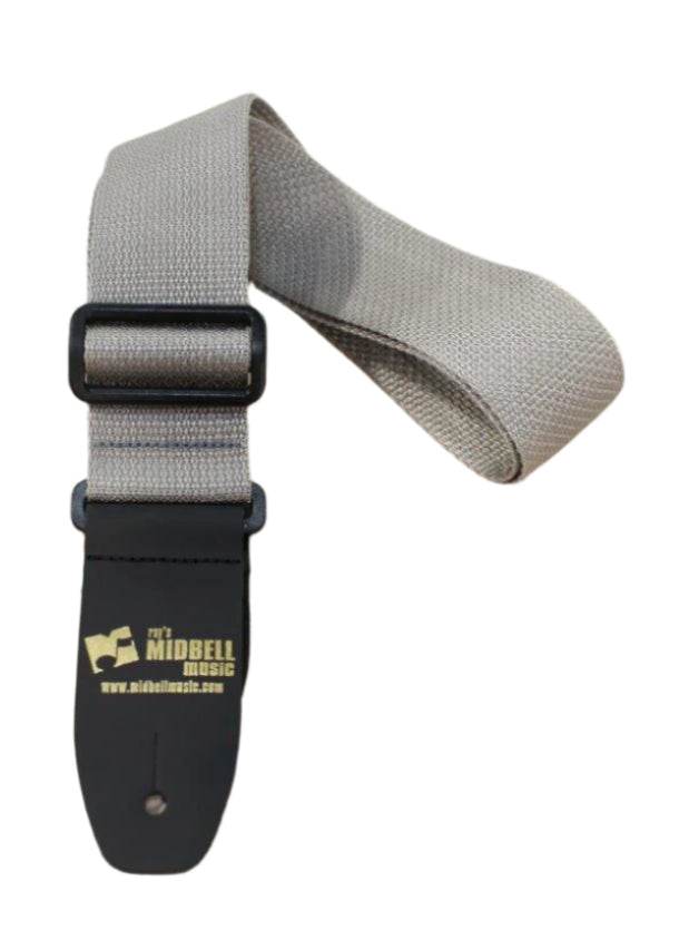 Henry Heller HPOL-GRY Custom Logo Poly Gtr Strap Grey - Ray's Midbell Music