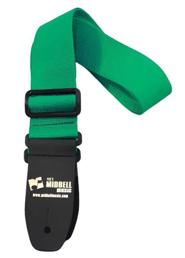Henry Heller HPOL-GRN Custom Logo Poly Gtr Strap Green - Ray's Midbell Music