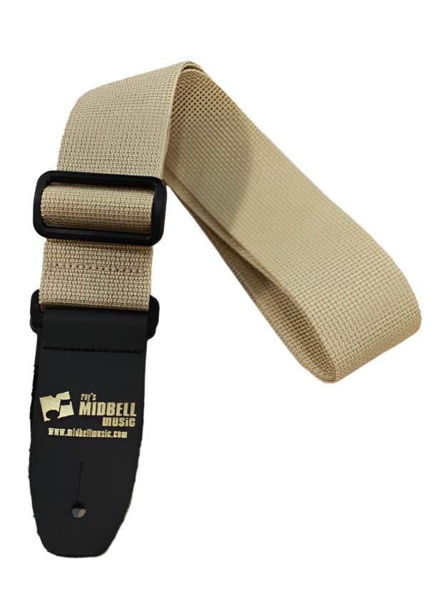 Henry Heller HPOL-TAN Custom Logo Poly Gtr Strap Tan - Ray's Midbell Music