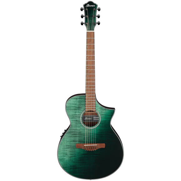 Ibanez AEWC32FMGSF AEW Series Thinline Cutaway A/E Guitar (Green Sunset Fade)