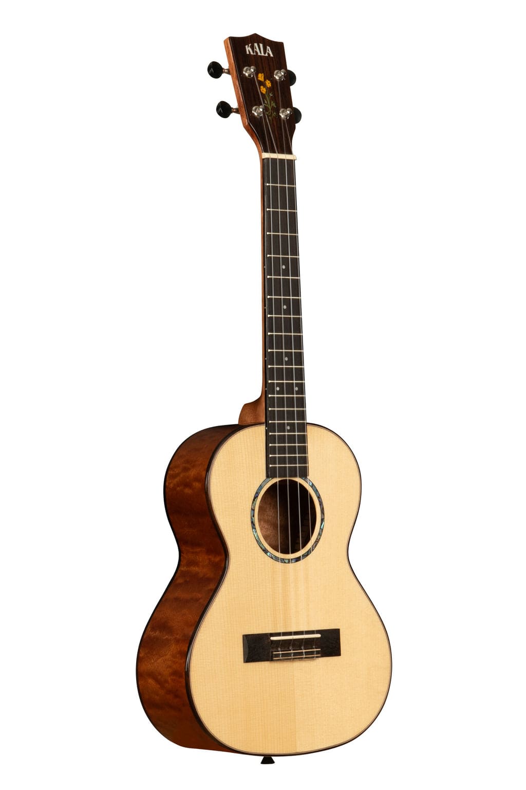 Kala KA20THSQSTWBAG 20th Anniversary Solid Spruce Top Quilted Sapele Tenor Ukulele with Bag