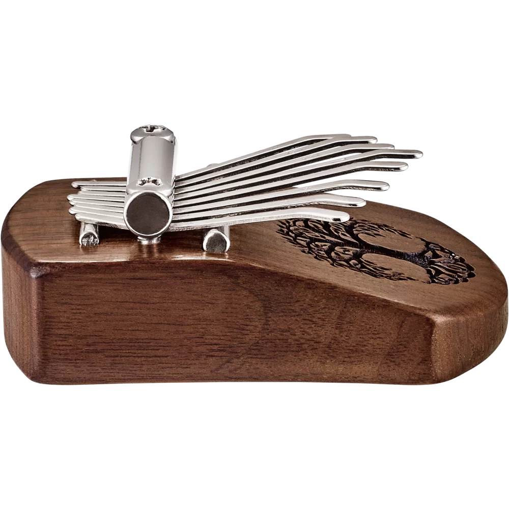MEINL PERCUSSN KL801TOL Mini Kalimba, 8 notes, Black Walnut, Tree of Life