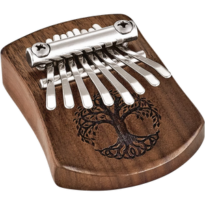 MEINL PERCUSSN KL801TOL Mini Kalimba, 8 notes, Black Walnut, Tree of Life