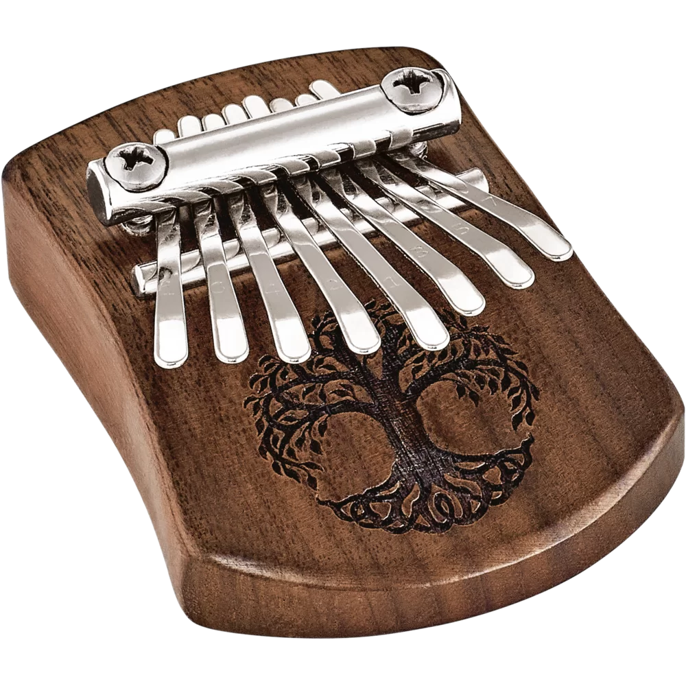 MEINL PERCUSSN KL801TOL Mini Kalimba, 8 notes, Black Walnut, Tree of Life