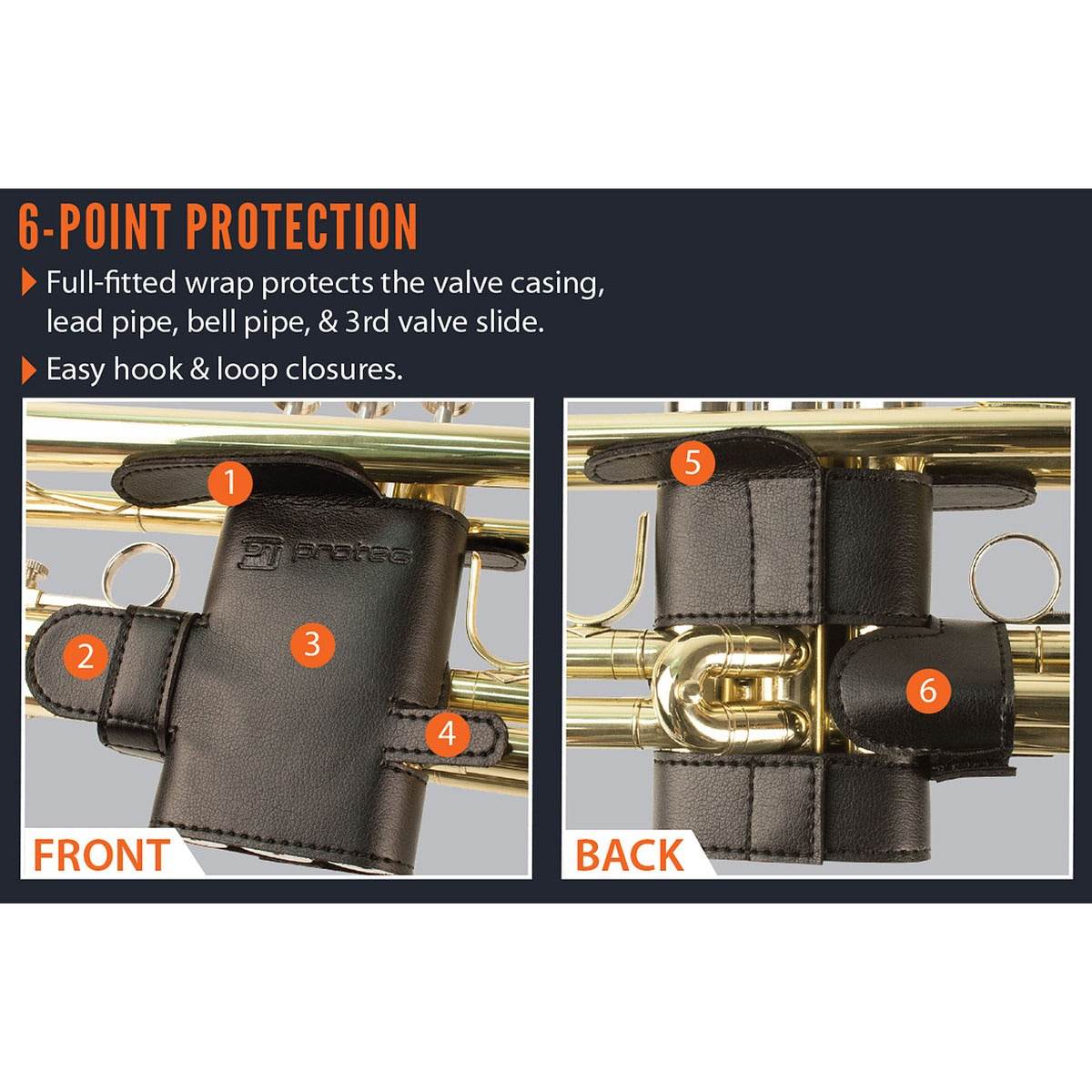 Protec L226SP Leather Trumpet Valve Guard - Ray's Midbell Music