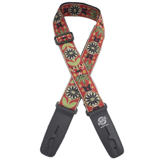 Lock It LIS302J01 2" Jacquard Strap w/ Locking System, Red Floral