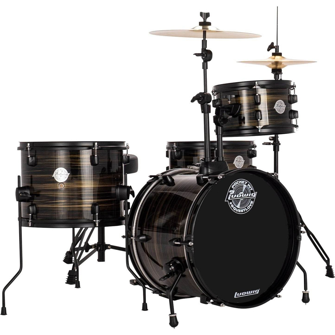 LUDWIG LC178X0B4 4-Piece All-in-One Pocket Kit (Bronze Swirl) - Ray's Midbell Music