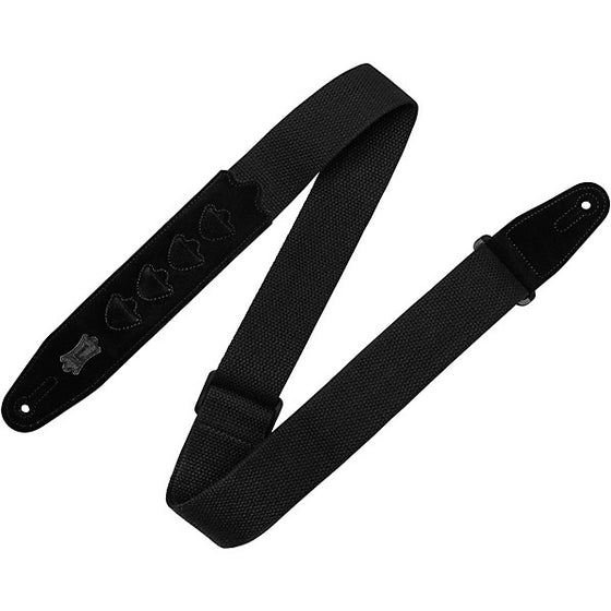 LEVYS MC2PHBLK 2" Black Cotton Pick Holder Guitar strap