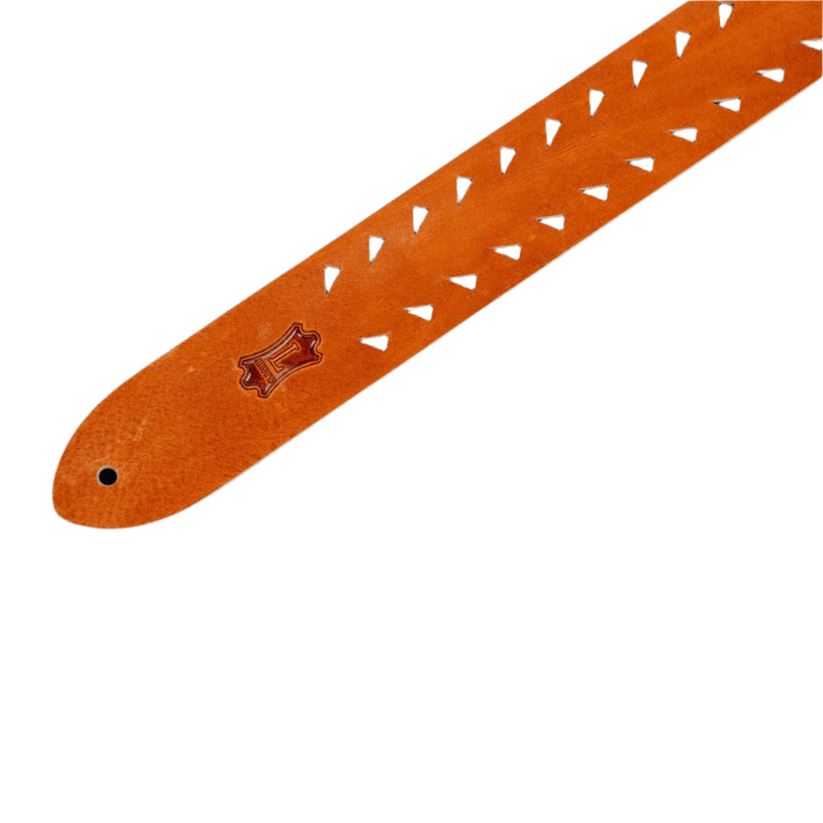 LEVYS M12TTVTAN 2" Veg-tan Leather Guitar Strap w/ Tooth Punch Out