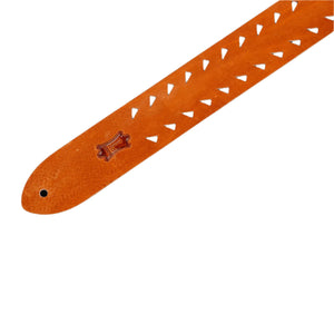 LEVYS M12TTVTAN 2" Veg-tan Leather Guitar Strap w/ Tooth Punch Out