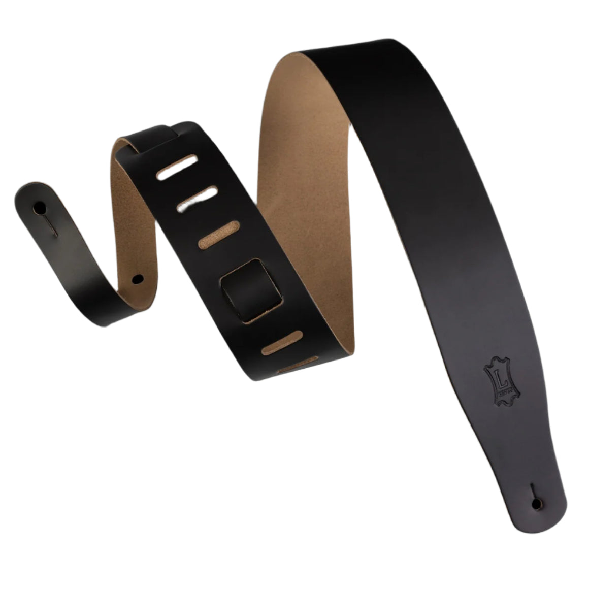 LEVYS M26BLK 2.5" Leather Guitar Strap (Black)