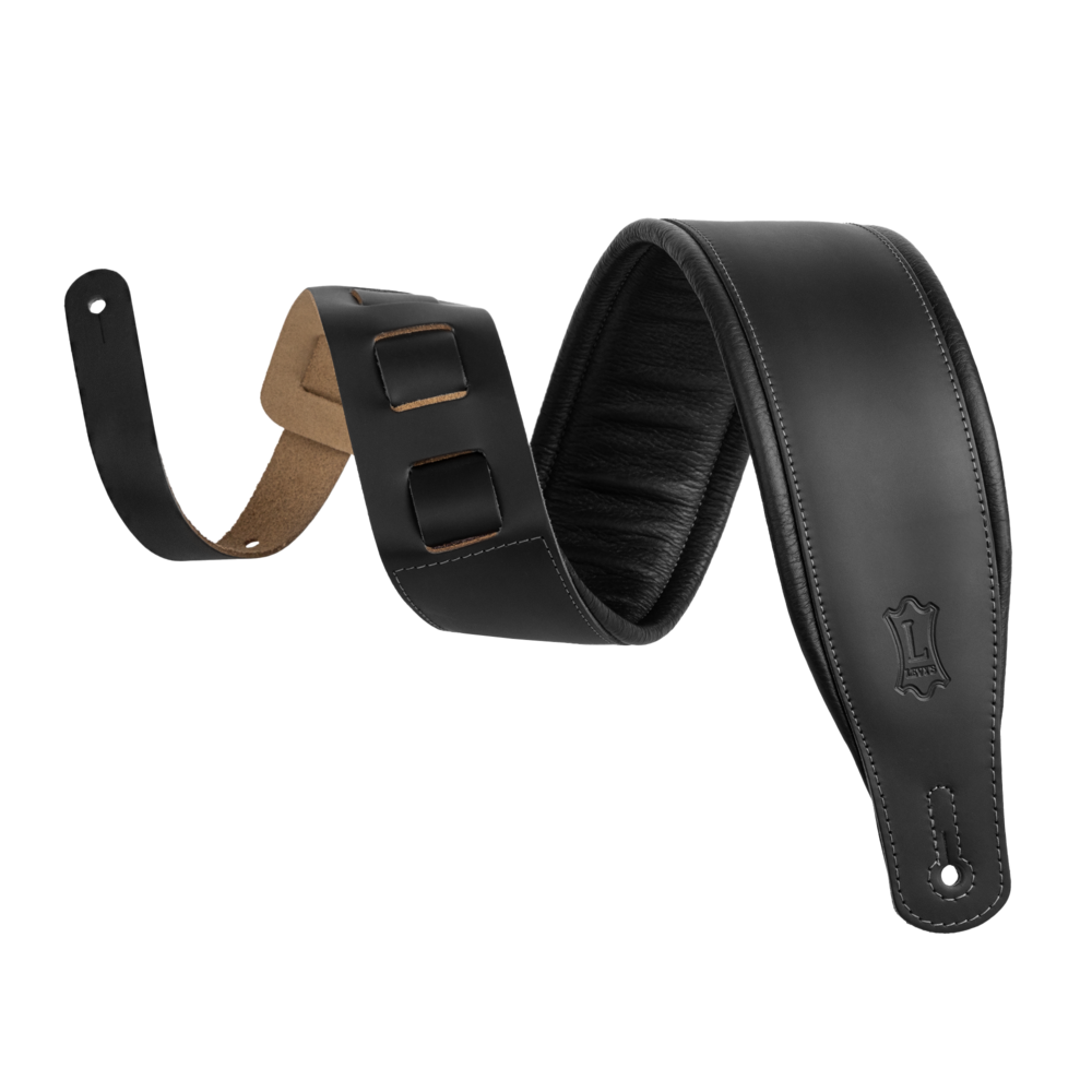 LEVY'S M26PDBLK 3" Top Grain Leather Guitar Strap