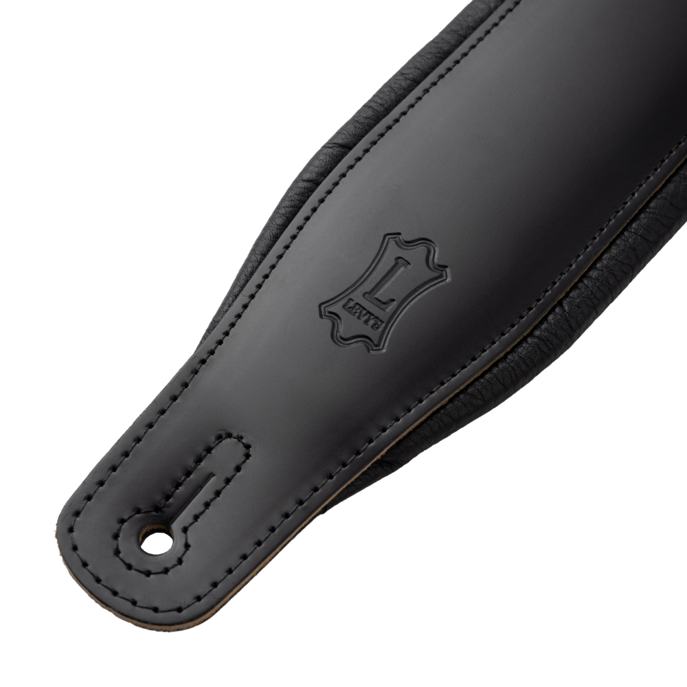 LEVY'S M26PDBLK 3" Top Grain Leather Guitar Strap
