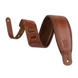 LEVY'S M26PDWALBRN Walnut Acoustic Leather Guitar Strap