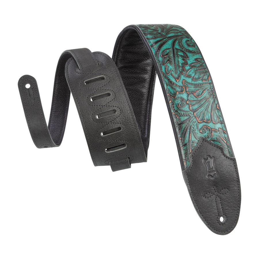 LEVYS M4WP007 3" Embossed Leather Guitar Strap