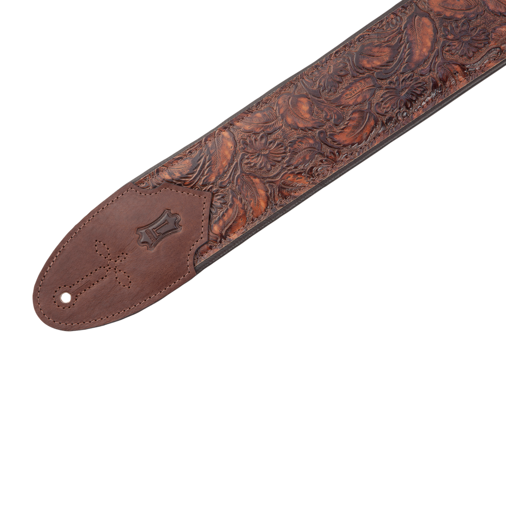 LEVY'S M4WP006 3" Embossed Leather Guitar Strap (Geranium Whiskey)