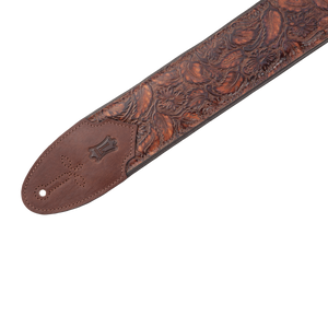 LEVY'S M4WP006 3" Embossed Leather Guitar Strap (Geranium Whiskey)
