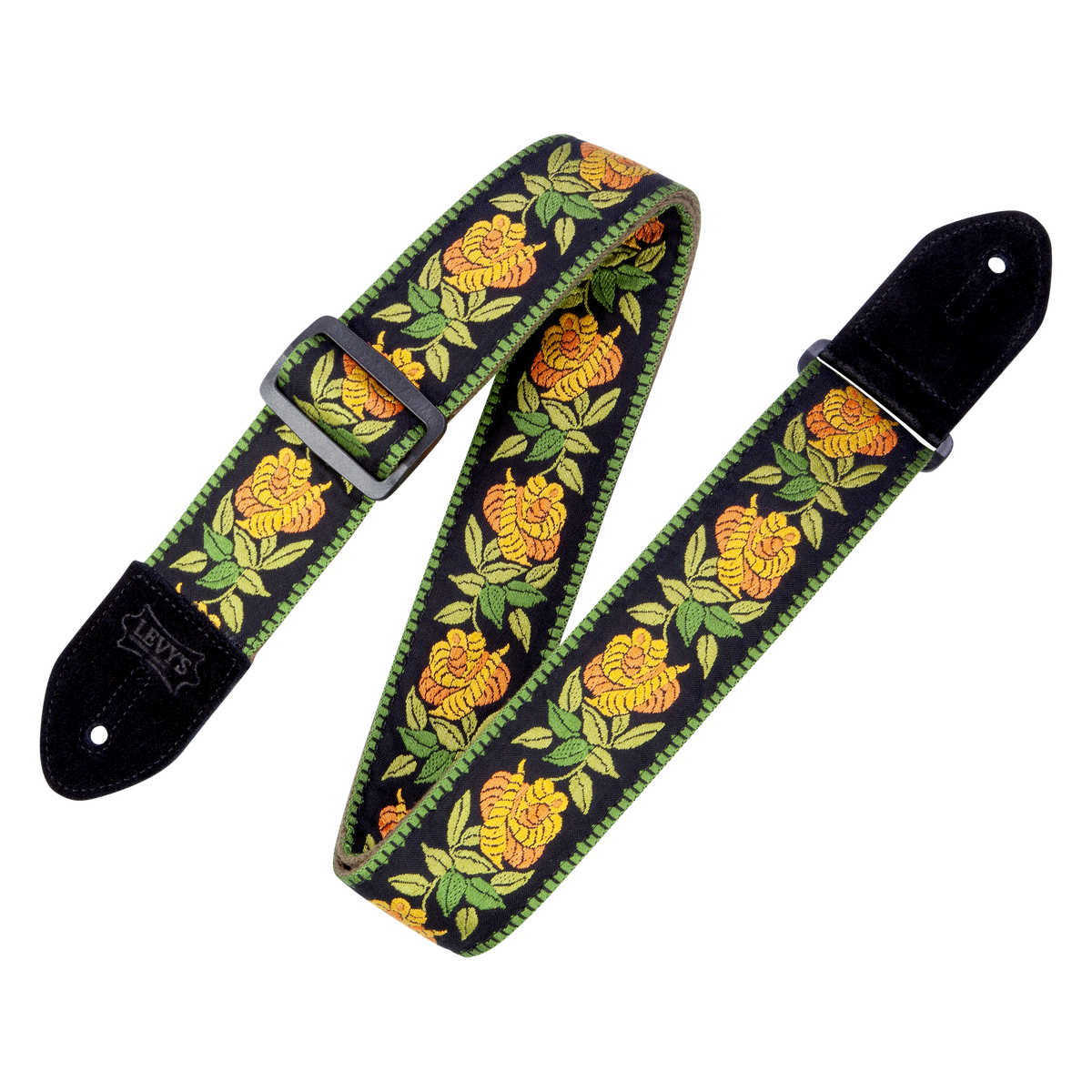 LEVY'S MC8JQ004 2" Jacquard Strap w/ Cotton Backing, Rosa - Yellow