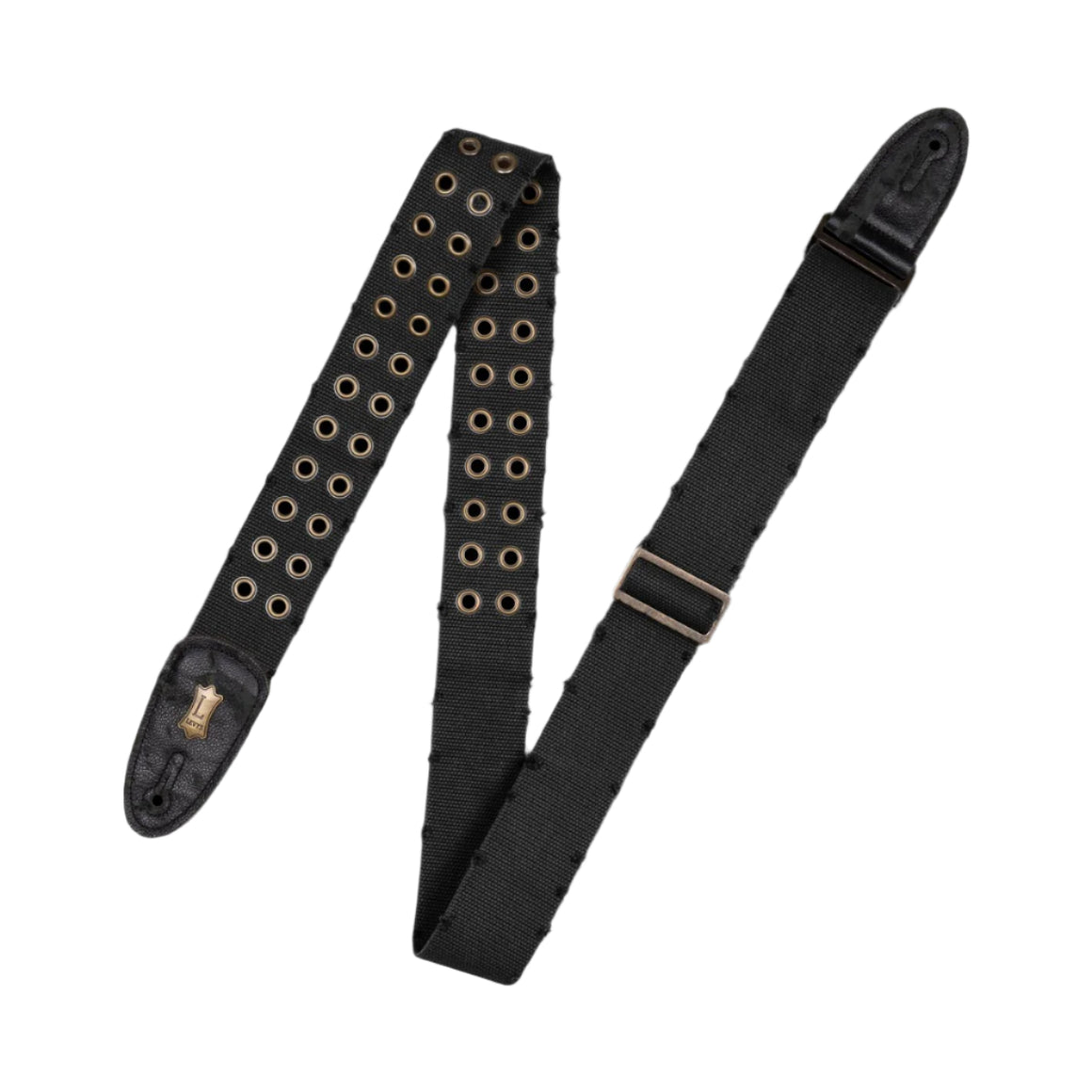 LEVYS MC8TWEYBLK 2" Tear Wear Cotton Guitar Strap w/ Brass Eyelets
