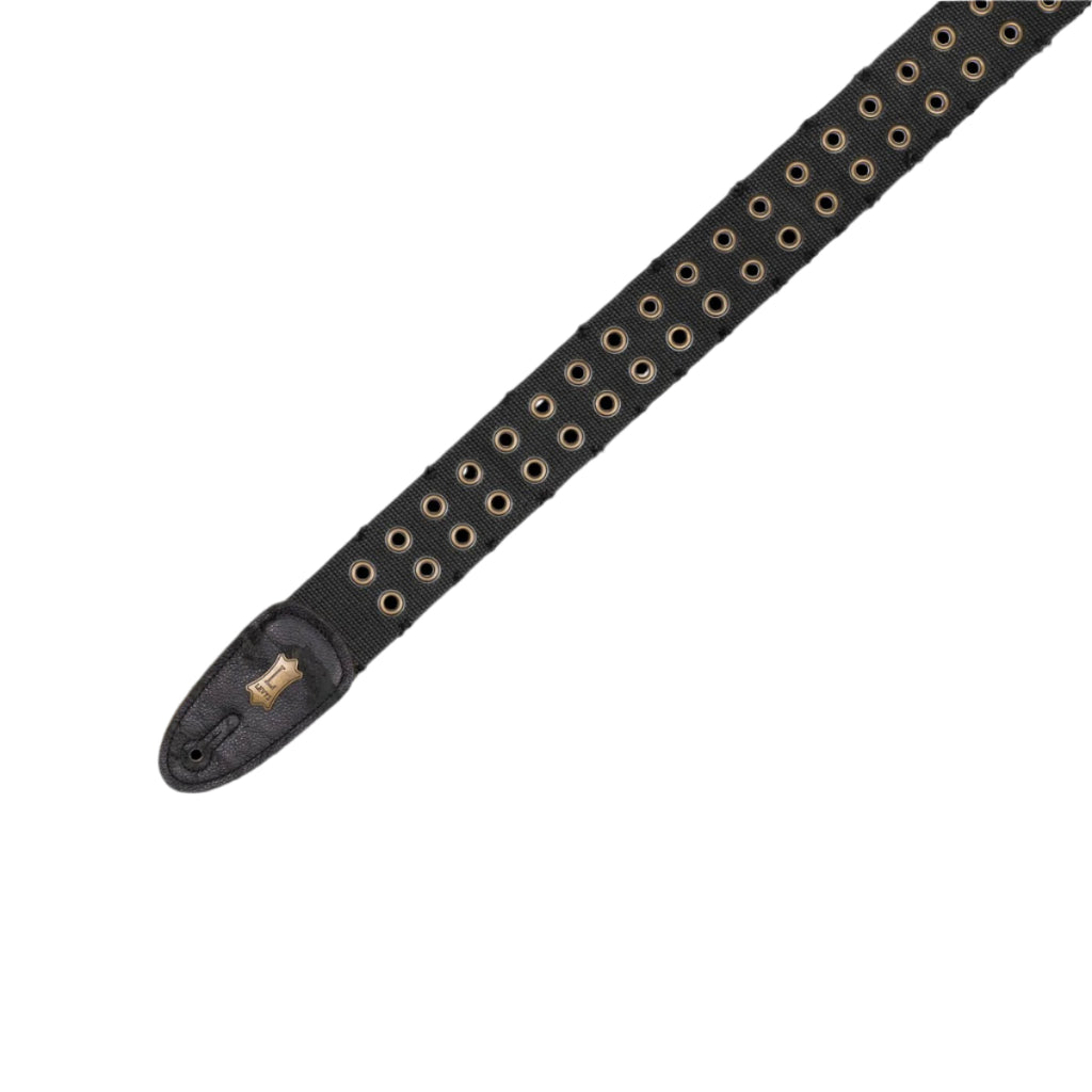 LEVYS MC8TWEYBLK 2" Tear Wear Cotton Guitar Strap w/ Brass Eyelets