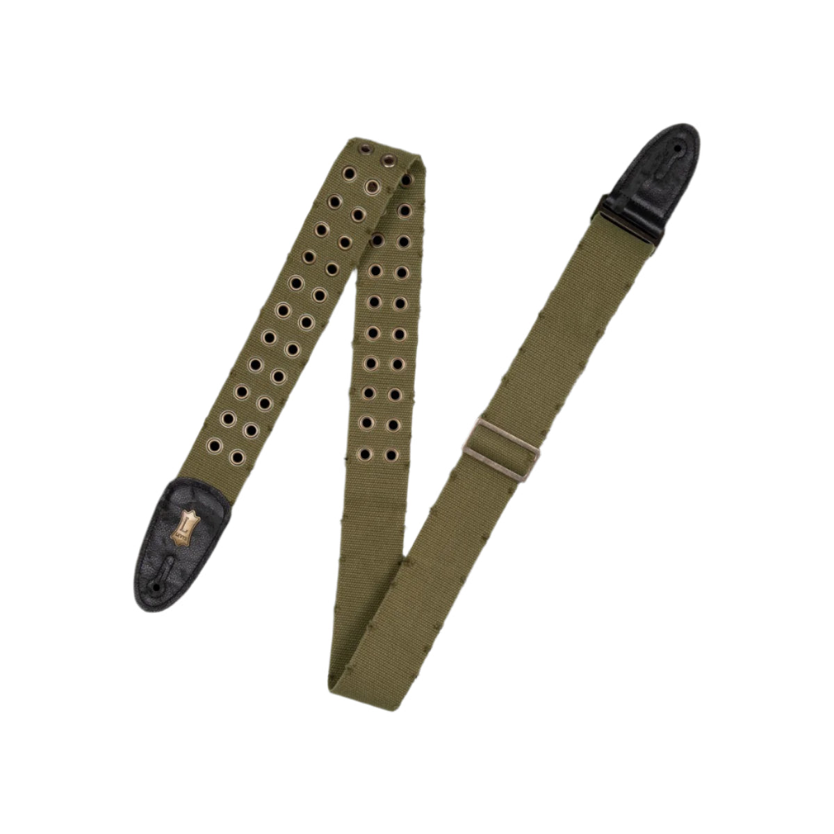 LEVYS MC8TWEYGRN 2" Tear Wear Cotton Guitar Strap w/ Brass Eyelets