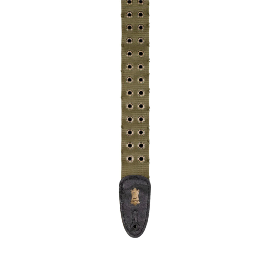 LEVYS MC8TWEYGRN 2" Tear Wear Cotton Guitar Strap w/ Brass Eyelets