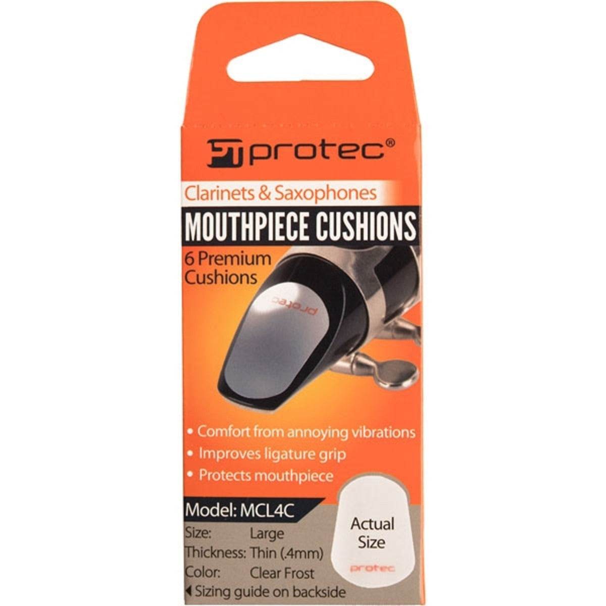 Protec MCL4C Large Woodwind Mouthpiece Cushions - Clear | .4mm | 6/pack - Ray's Midbell Music