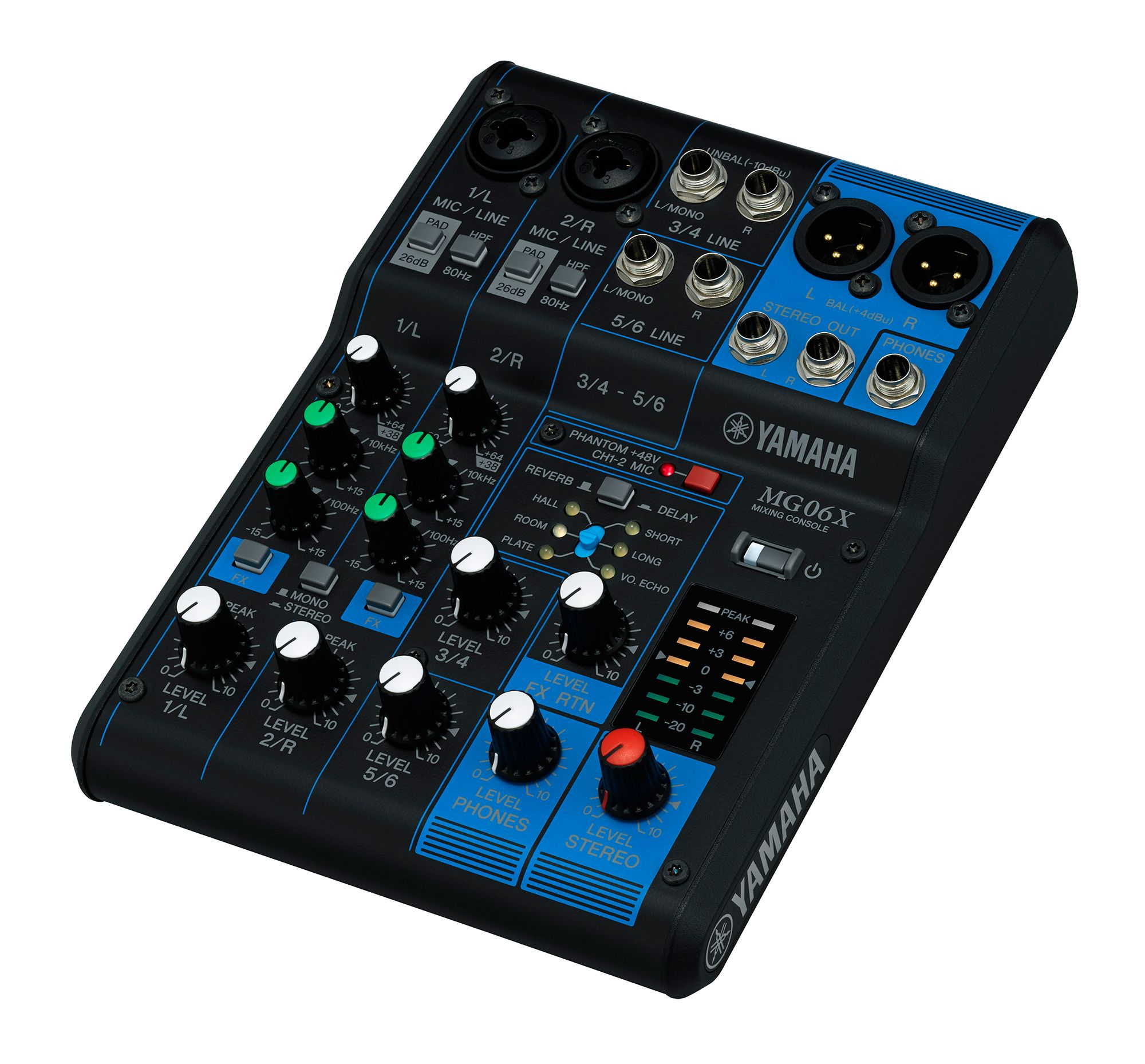 YAMAHA MG06X 6-Input Stereo Mixer SPX Effects 2 Mic Inputs, 2 Stereo Inputs