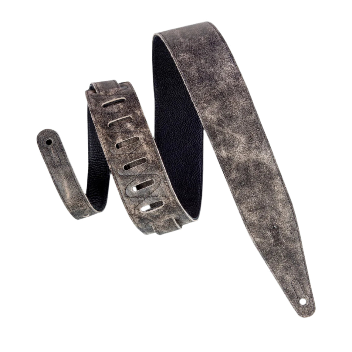 LEVYS MG317BOGBLK 2 1/2" Garment Leather Guitar Strap w/ Single Body Stitch