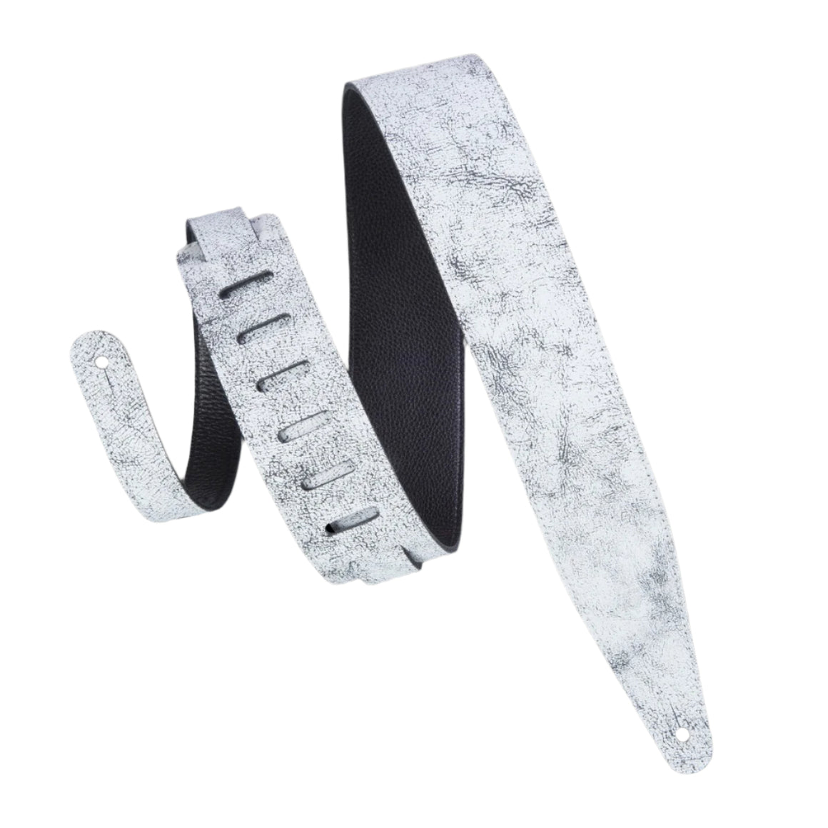 LEVYS MG317BOGWHT 2 1/2" Garment Leather Guitar Strap w/ Single Body Stitch