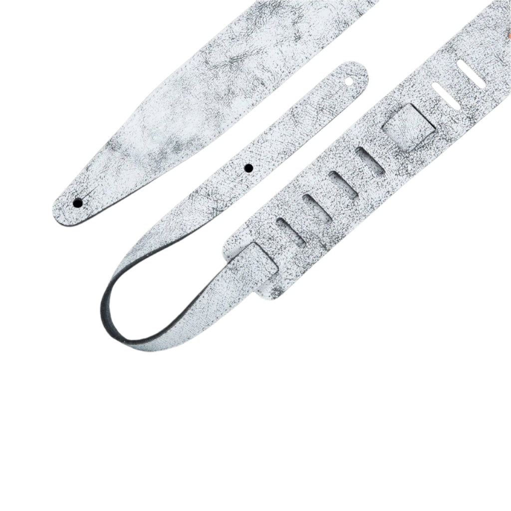 LEVYS MG317BOGWHT 2 1/2" Garment Leather Guitar Strap w/ Single Body Stitch