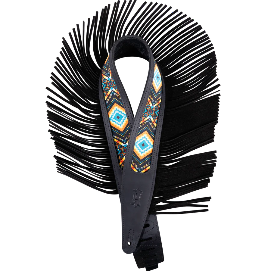 LEVYS MG317BOIBLK 2.5" Crazy Horse Leather Guitar Strap,  Black