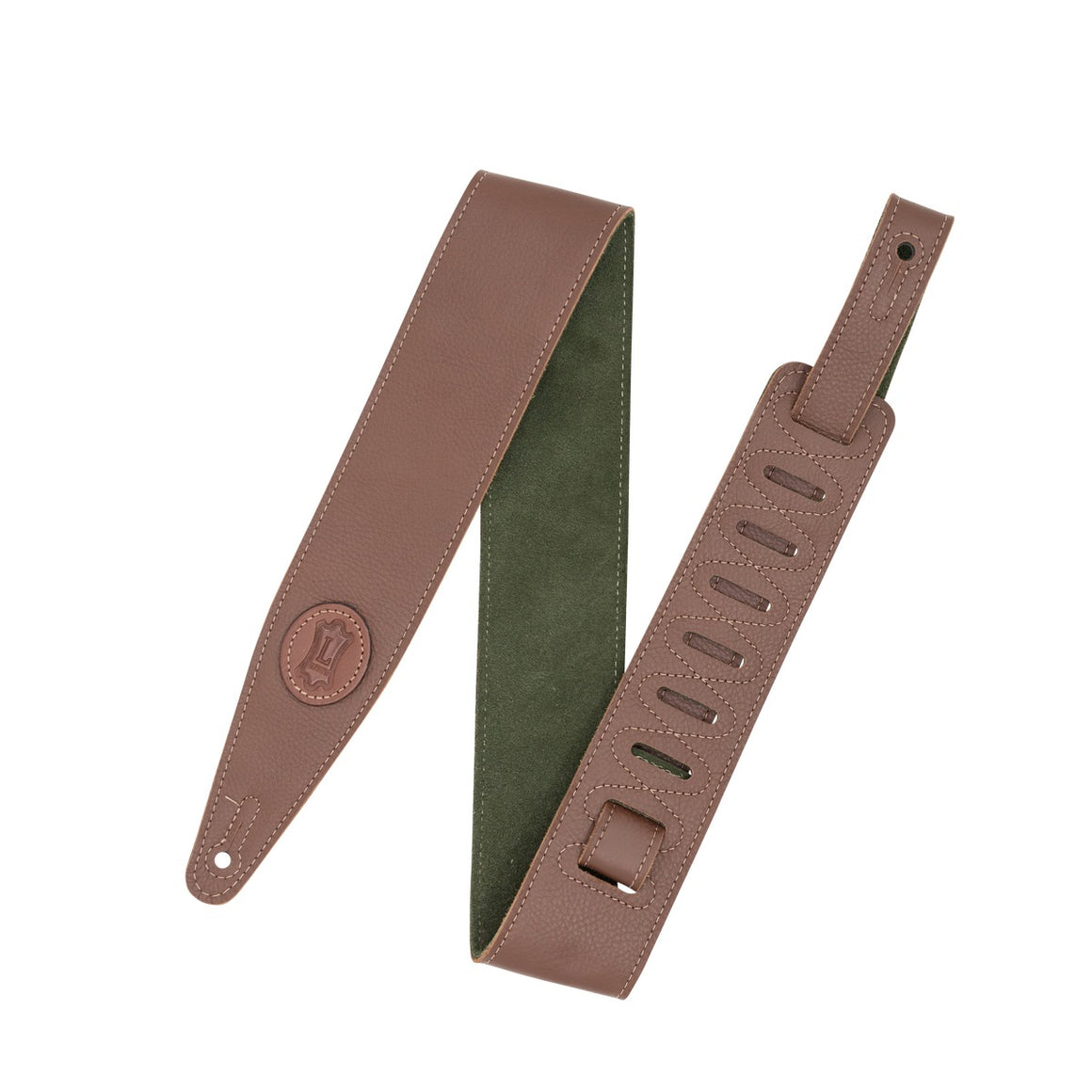 LEVYS MGS317STBRNGRN 2.5" Garment Leather Strap with Suede Backing