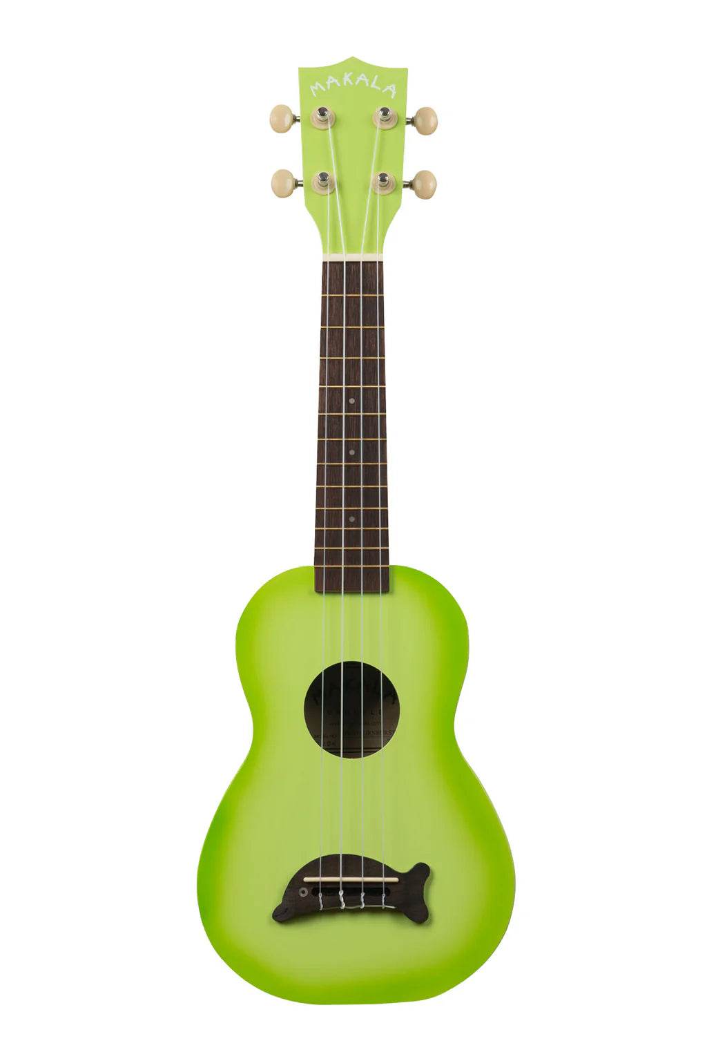 MAKALA MKSDGRNBURST Green Apple Burst Soprano Dolphin Ukulele - Ray's Midbell Music