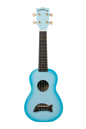 MAKALA MKSDLBLBURST Light Blue Burst Soprano Dolphin Ukulele - Ray's Midbell Music