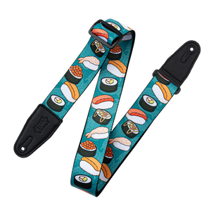 LEVY'S MP2TG001 Tasty Grooves Poly Guitar Strap- Teal Sushi Roll