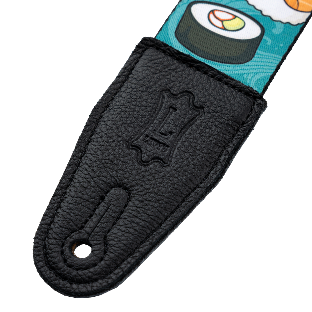 LEVY'S MP2TG001 Tasty Grooves Poly Guitar Strap- Teal Sushi Roll