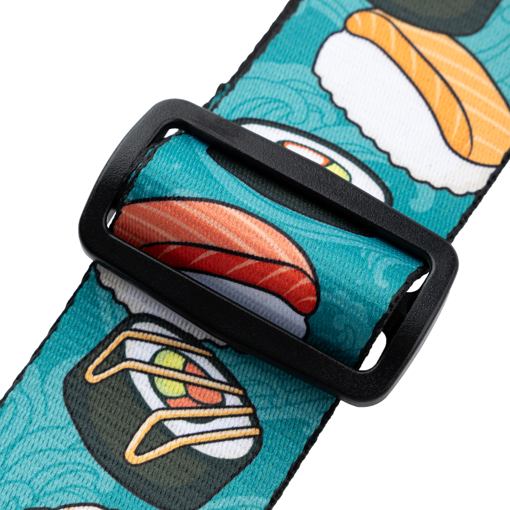LEVY'S MP2TG001 Tasty Grooves Poly Guitar Strap- Teal Sushi Roll