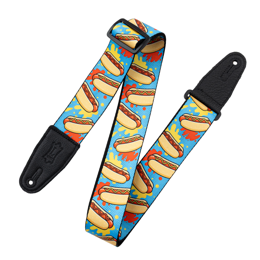 LEVY'S MP2TG002 Tasty Grooves Poly Guitar Strap- Hot Dogs