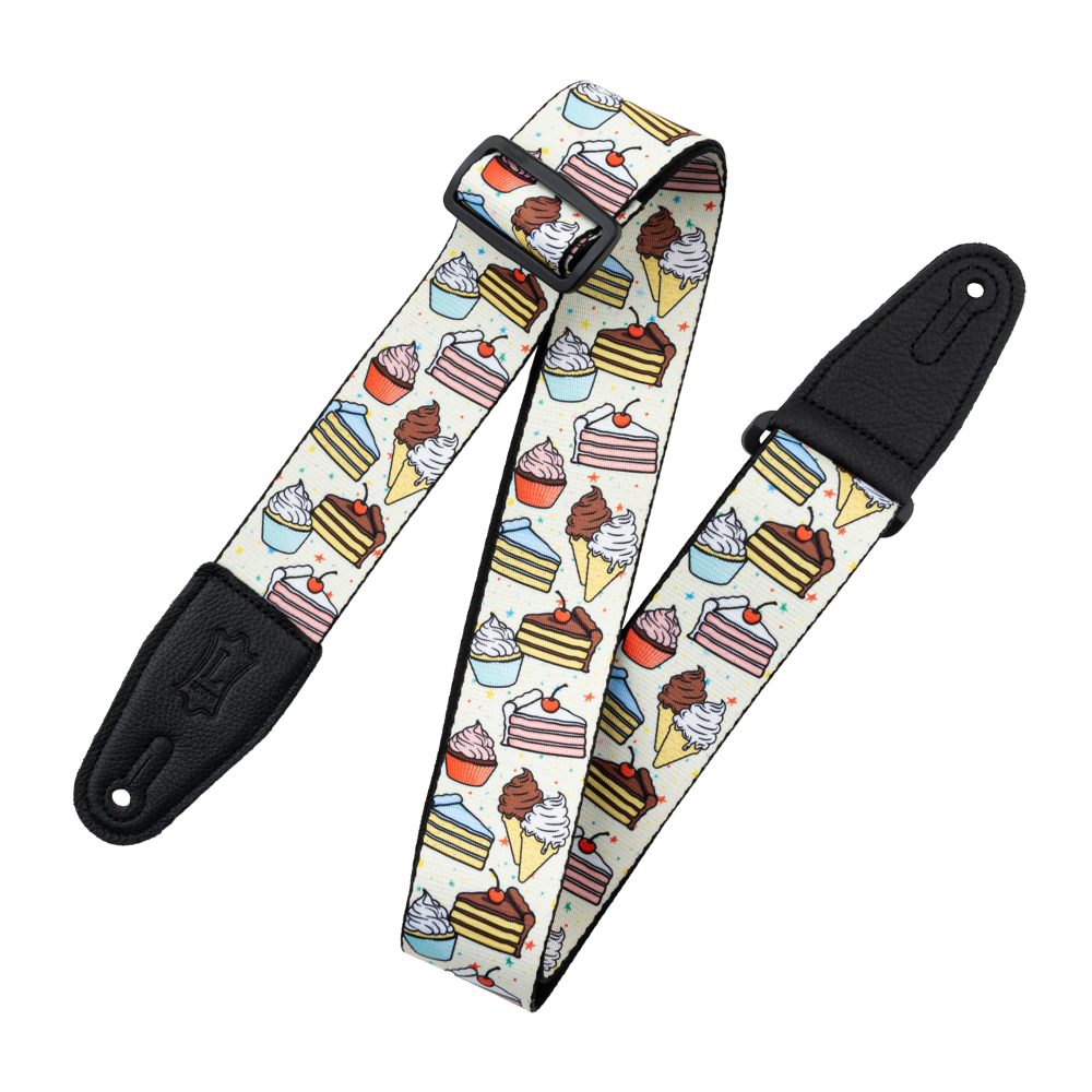 LEVY'S MP2TG004 Tasty Grooves Poly Guitar Strap- Cake & Ice Cream